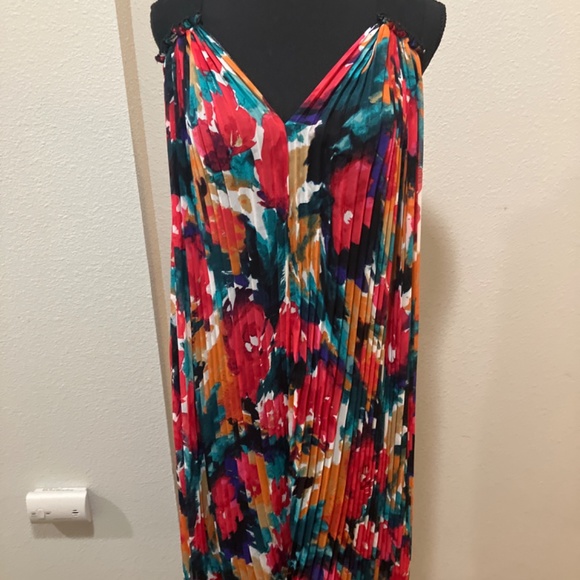 Allen B Accordian style asymmetrical sheer high low dress. - Picture 13 of 13